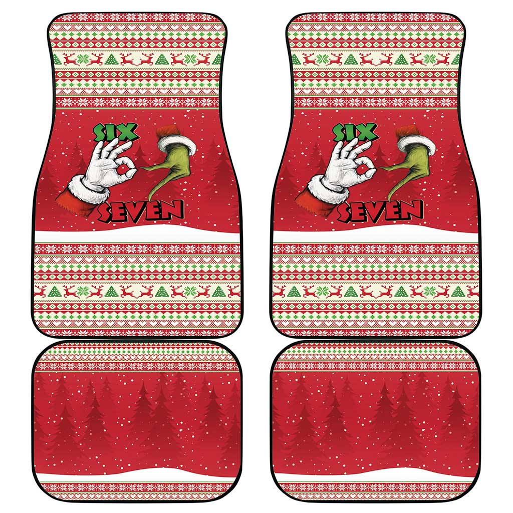 Funny Six Seven Meme Christmas Car Mats Merry 67 Mas - Wonder Print Shop