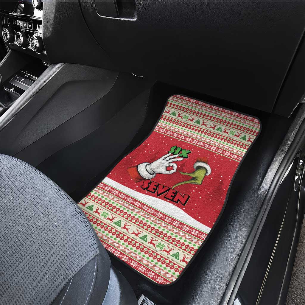 Funny Six Seven Meme Christmas Car Mats Merry 67 Mas - Wonder Print Shop