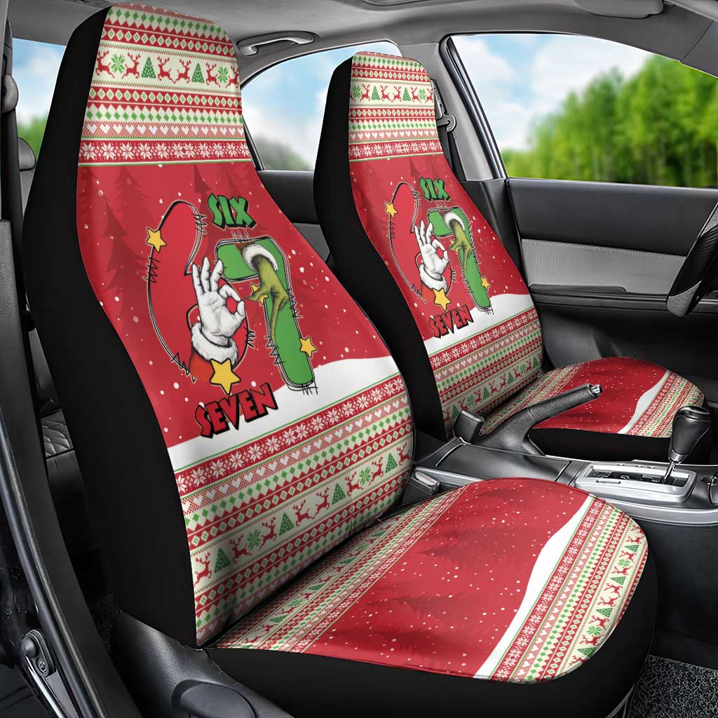 Funny Six Seven Meme Christmas Car Seat Cover Merry 67 Mas - Wonder Print Shop