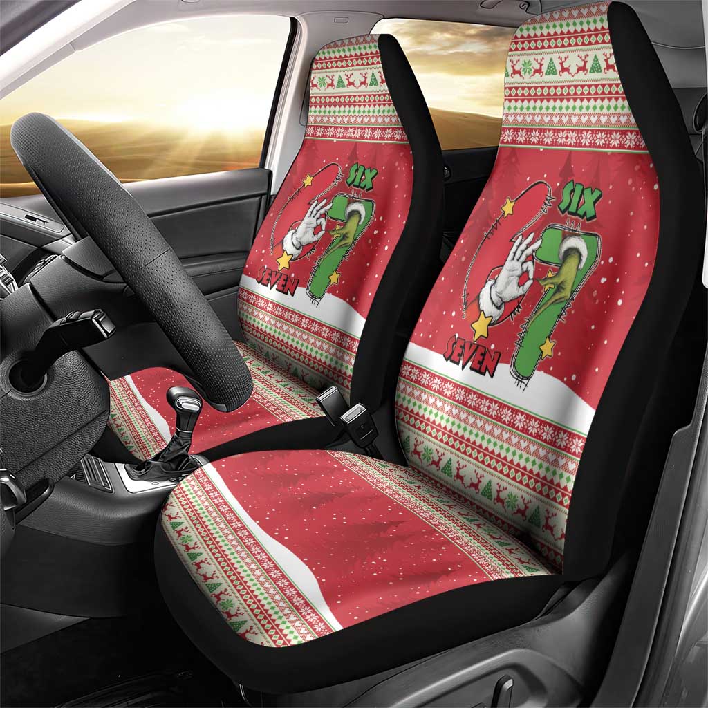 Funny Six Seven Meme Christmas Car Seat Cover Merry 67 Mas - Wonder Print Shop