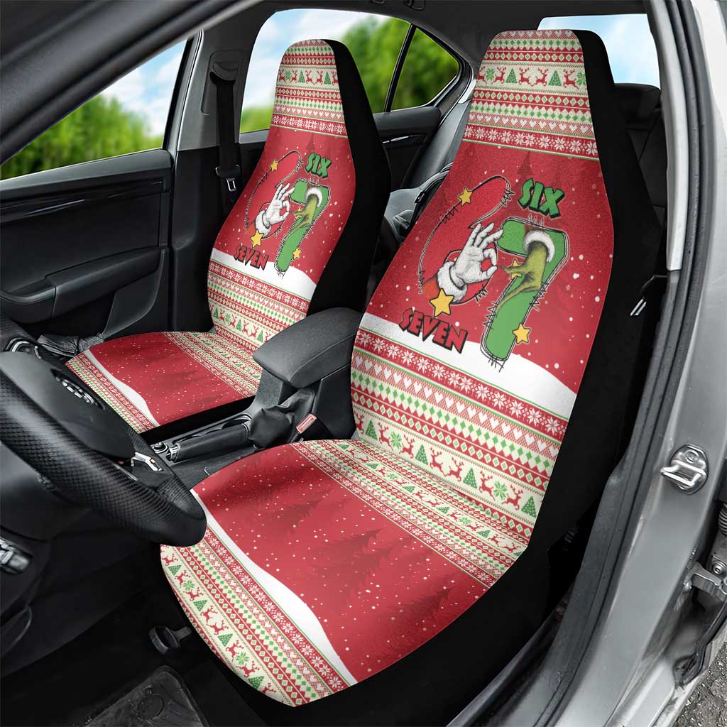 Funny Six Seven Meme Christmas Car Seat Cover Merry 67 Mas - Wonder Print Shop