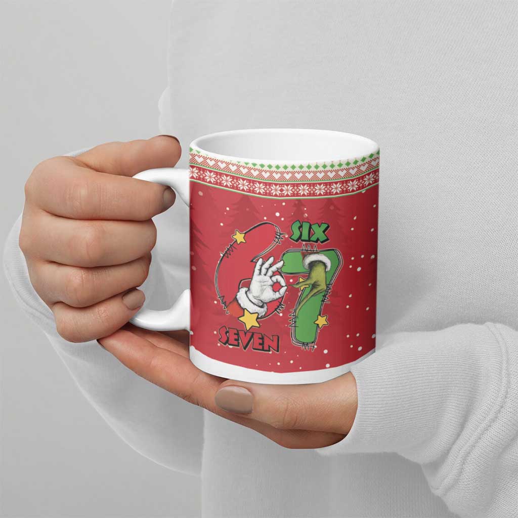 Funny Six Seven Meme Christmas Ceramic Mug Merry 67 Mas - Wonder Print Shop