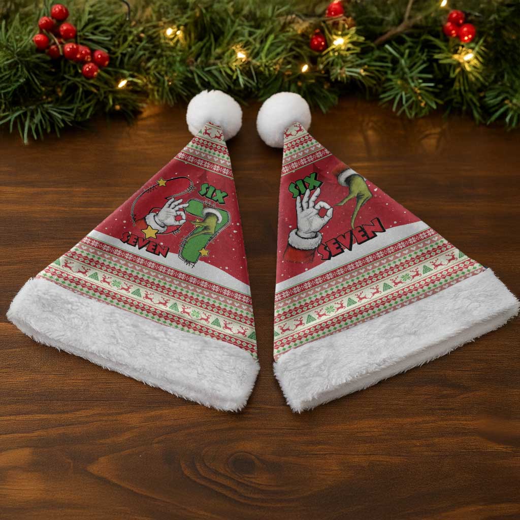 Funny Six Seven Meme Christmas Santa Hat Merry 67 Mas - Wonder Print Shop