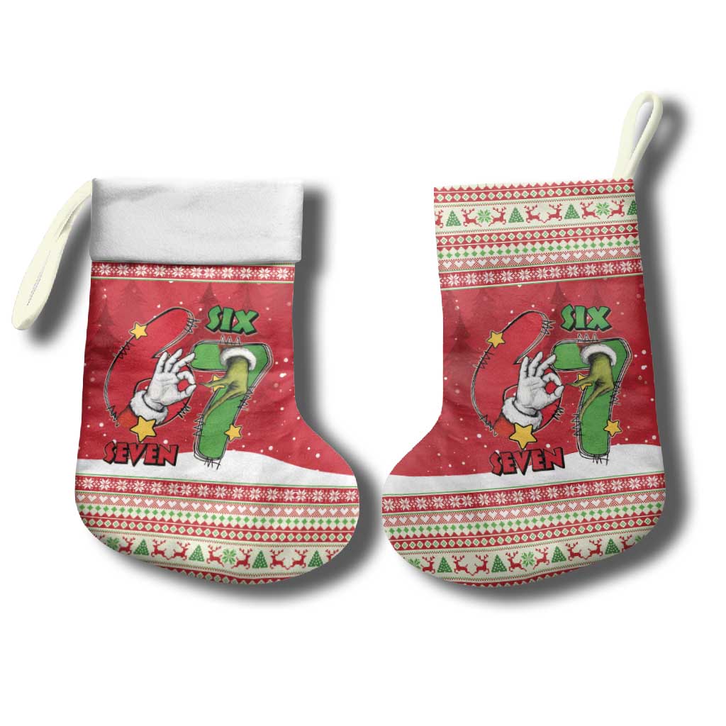 Funny Six Seven Meme Christmas Stocking Merry 67 Mas - Wonder Print Shop
