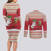 Funny Six Seven Meme Christmas Couples Matching Long Sleeve Bodycon Dress and Long Sleeve Button Shirt Merry 67 Mas - Wonder Print Shop