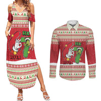 Funny Six Seven Meme Christmas Couples Matching Summer Maxi Dress and Long Sleeve Button Shirt Merry 67 Mas - Wonder Print Shop