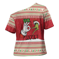 Funny Six Seven Meme Christmas Cross Shoulder Shirt Merry 67 Mas - Wonder Print Shop