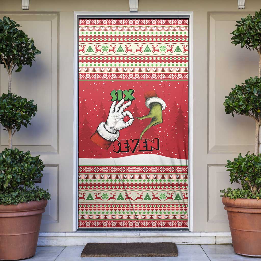 Funny Six Seven Meme Christmas Door Cover Merry 67 Mas - Wonder Print Shop