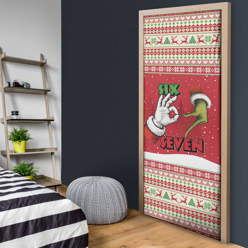Funny Six Seven Meme Christmas Door Cover Merry 67 Mas - Wonder Print Shop