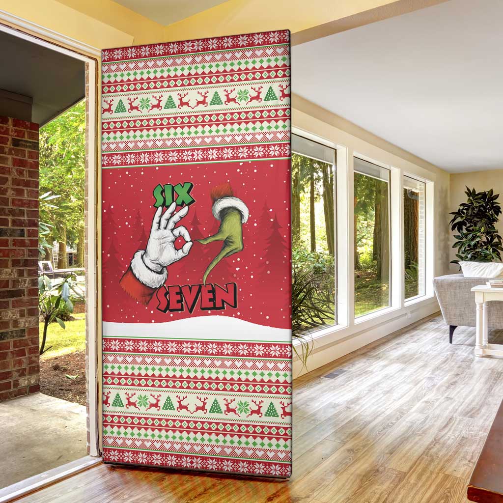 Funny Six Seven Meme Christmas Door Cover Merry 67 Mas - Wonder Print Shop