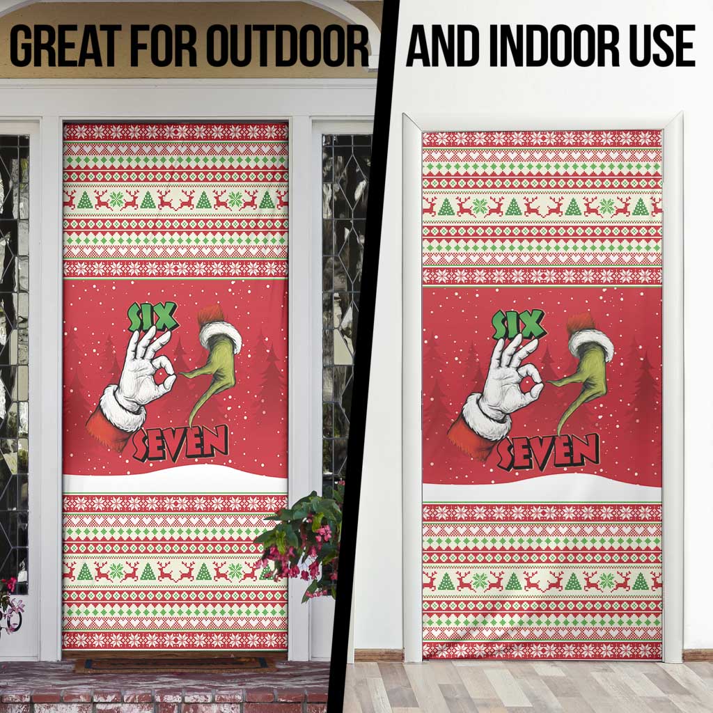 Funny Six Seven Meme Christmas Door Cover Merry 67 Mas - Wonder Print Shop