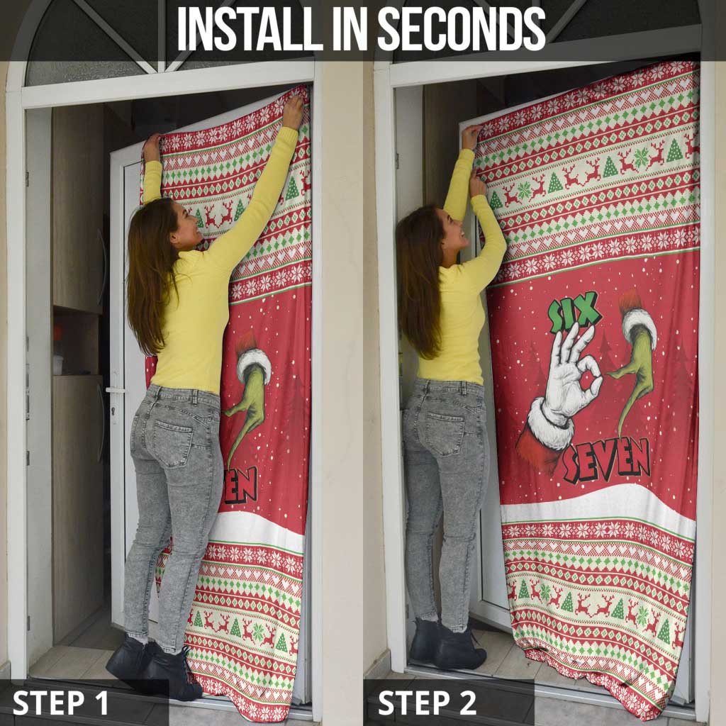 Funny Six Seven Meme Christmas Door Cover Merry 67 Mas - Wonder Print Shop