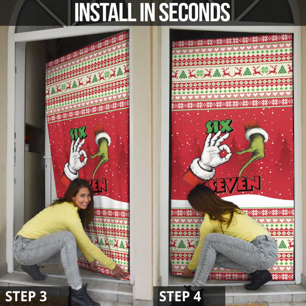 Funny Six Seven Meme Christmas Door Cover Merry 67 Mas - Wonder Print Shop