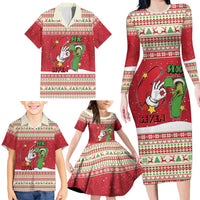 Funny Six Seven Meme Christmas Family Matching Long Sleeve Bodycon Dress and Hawaiian Shirt Merry 67 Mas - Wonder Print Shop