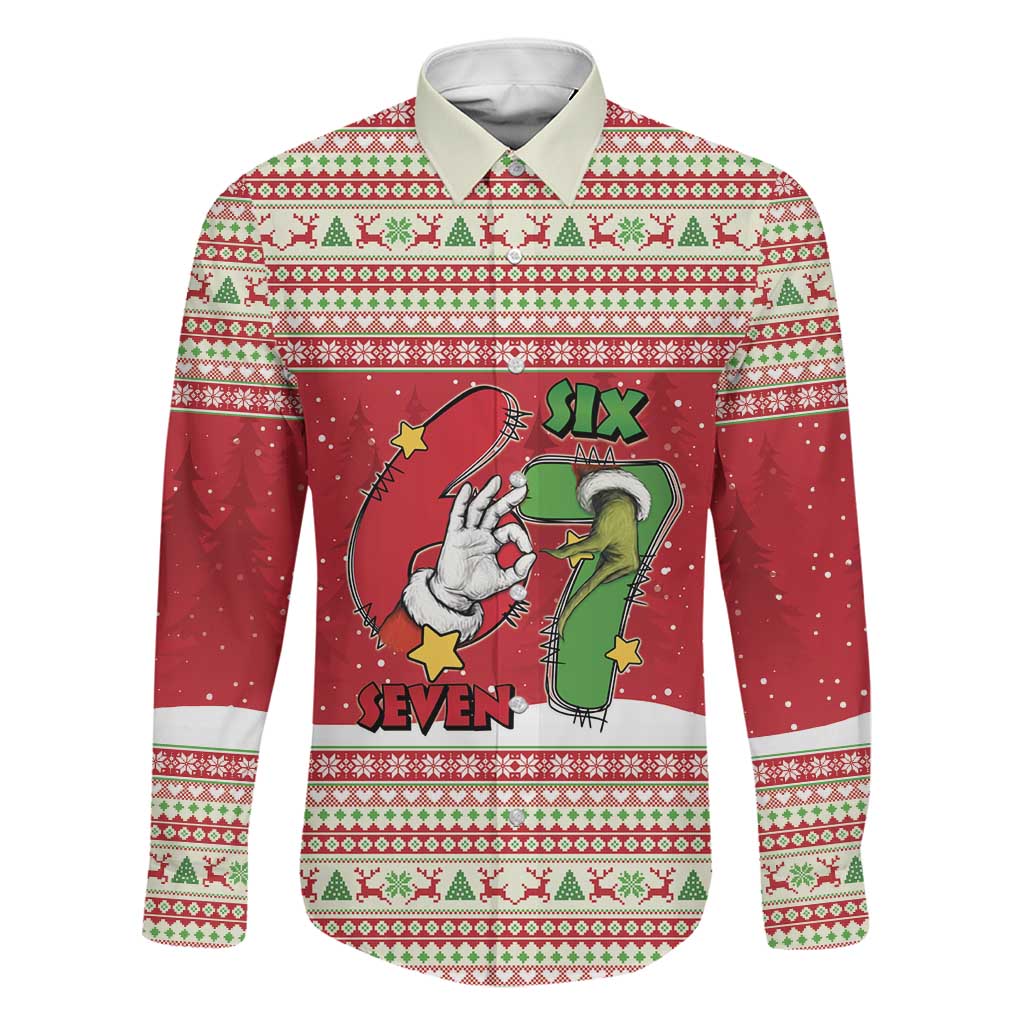 Funny Six Seven Meme Christmas Family Matching Mermaid Dress and Hawaiian Shirt Merry 67 Mas - Wonder Print Shop