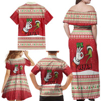 Funny Six Seven Meme Christmas Family Matching Off Shoulder Maxi Dress and Hawaiian Shirt Merry 67 Mas - Wonder Print Shop