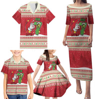 Funny Six Seven Meme Christmas Family Matching Puletasi and Hawaiian Shirt Merry 67 Mas - Wonder Print Shop
