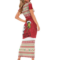 Funny Six Seven Meme Christmas Family Matching Short Sleeve Bodycon Dress and Hawaiian Shirt Merry 67 Mas - Wonder Print Shop