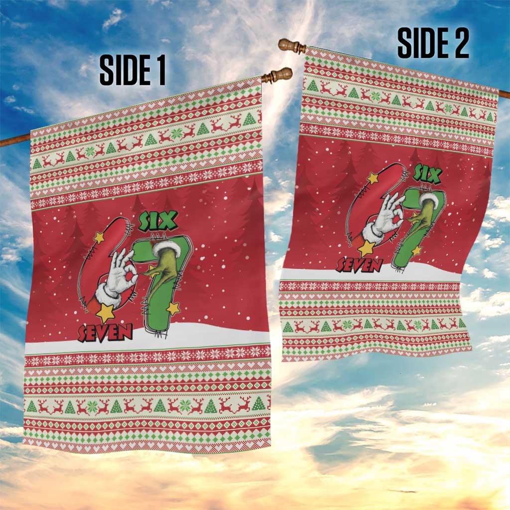 Funny Six Seven Meme Christmas Garden Flag Merry 67 Mas - Wonder Print Shop