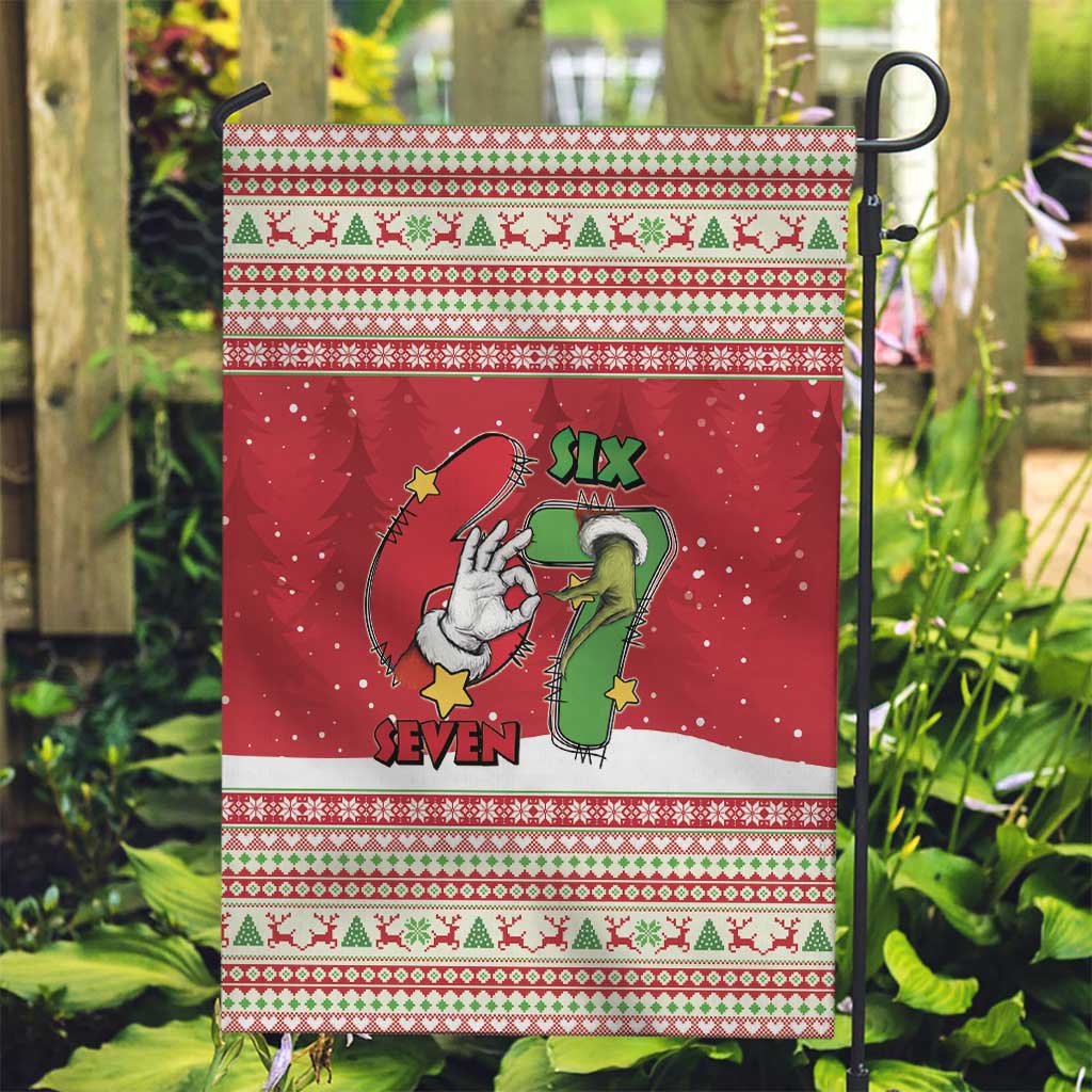 Funny Six Seven Meme Christmas Garden Flag Merry 67 Mas - Wonder Print Shop