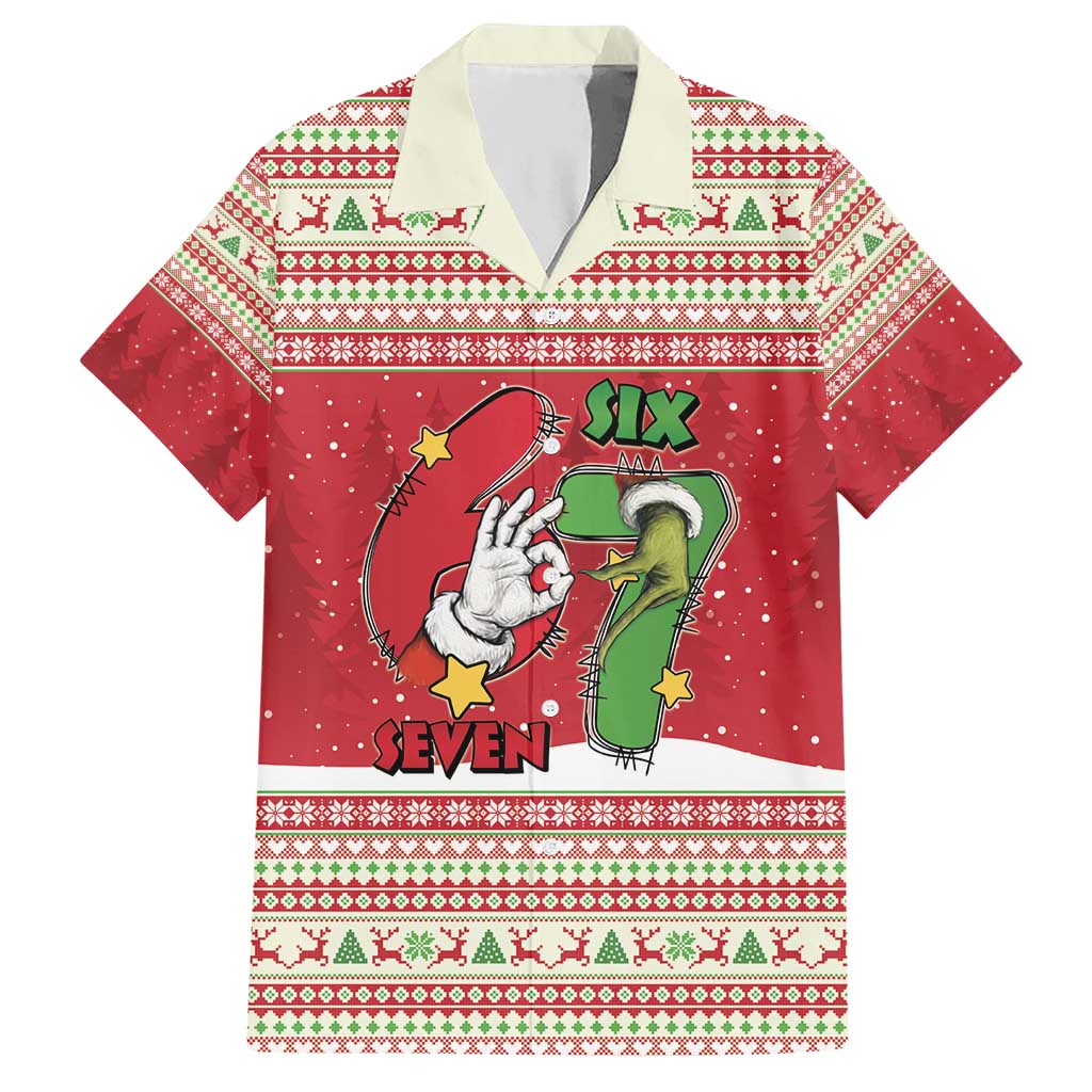 Funny Six Seven Meme Christmas Hawaiian Shirt Merry 67 Mas - Wonder Print Shop