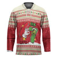 Funny Six Seven Meme Christmas Hockey Jersey Merry 67 Mas - Wonder Print Shop