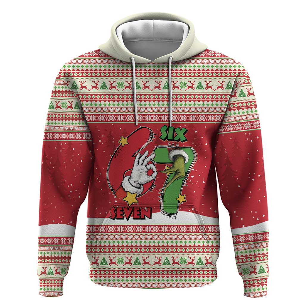 Funny Six Seven Meme Christmas Hoodie Merry 67 Mas - Wonder Print Shop