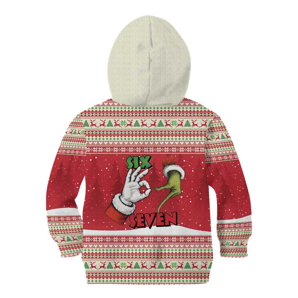 Funny Six Seven Meme Christmas Kid Hoodie Merry 67 Mas - Wonder Print Shop