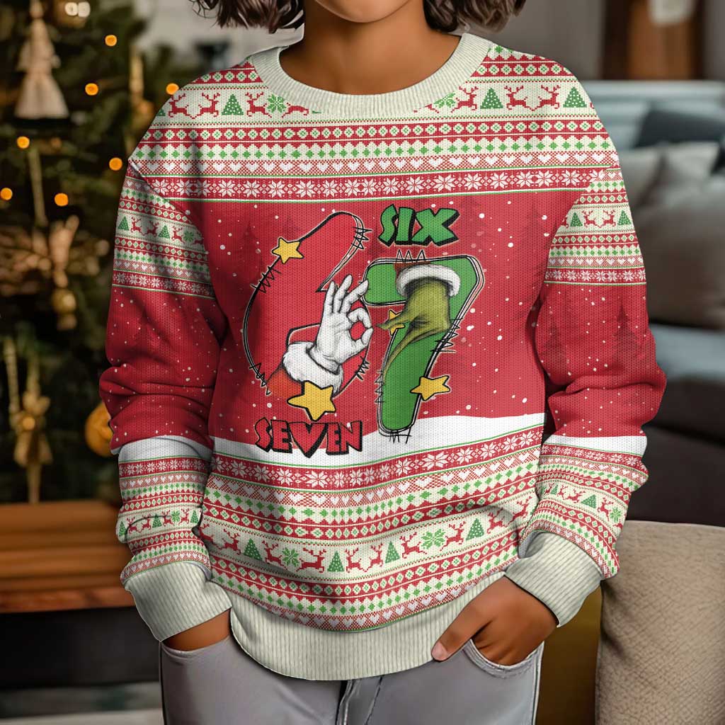 Funny Six Seven Meme Christmas Kid Ugly Christmas Sweater Merry 67 Mas - Wonder Print Shop