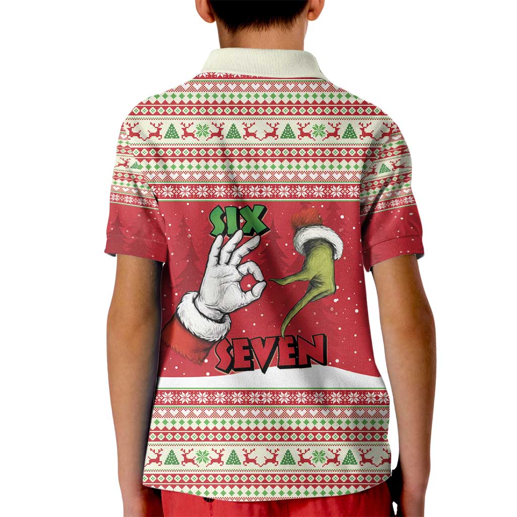 Funny Six Seven Meme Christmas Kid Polo Shirt Merry 67 Mas - Wonder Print Shop