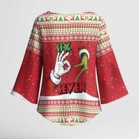 Funny Six Seven Meme Christmas Kimono Sleeve Blouse Merry 67 Mas - Wonder Print Shop