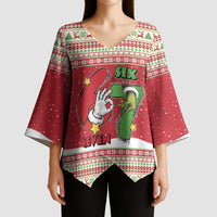 Funny Six Seven Meme Christmas Kimono Sleeve Blouse Merry 67 Mas - Wonder Print Shop