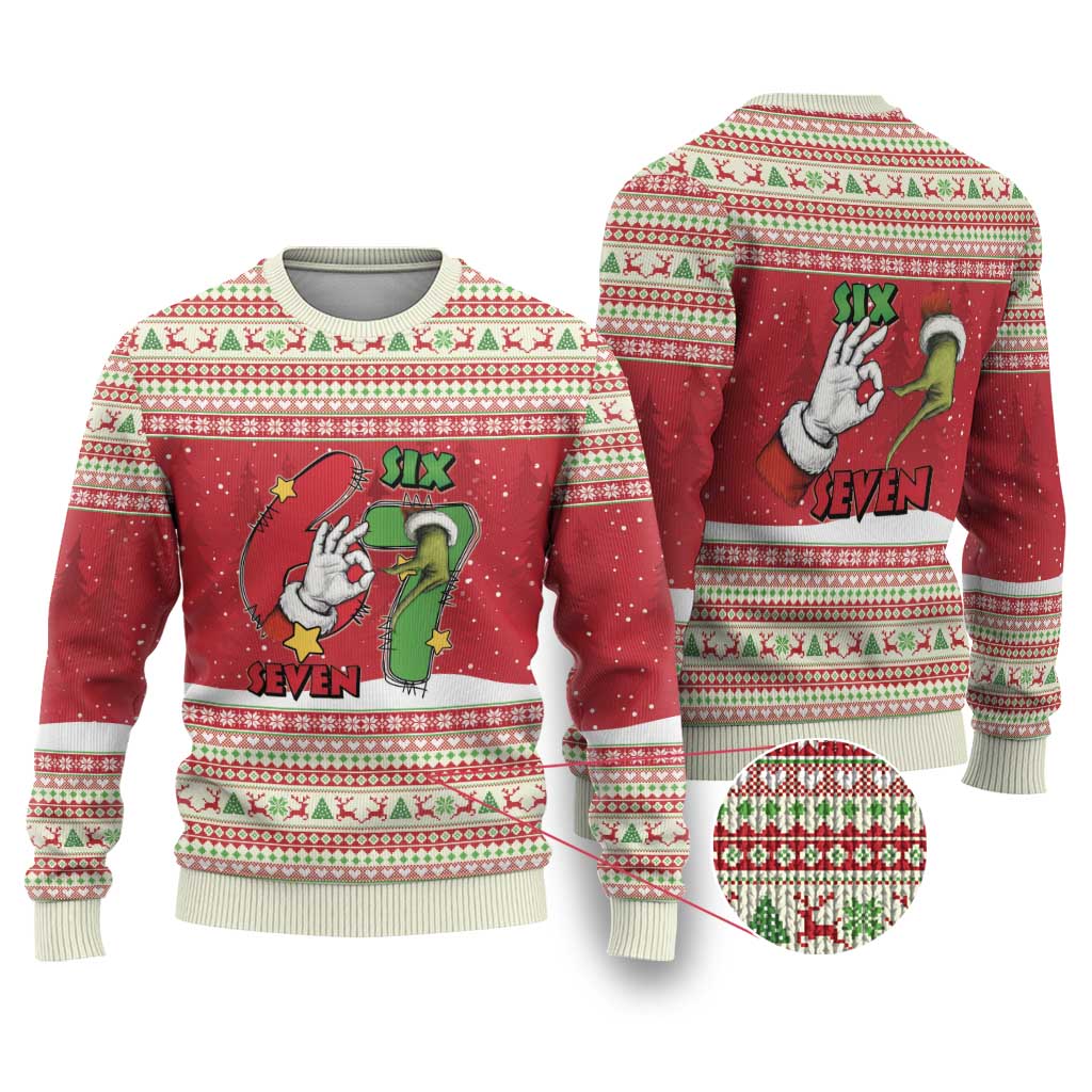 Funny Six Seven Meme Christmas Ugly Christmas Sweater Merry 67 Mas - Wonder Print Shop