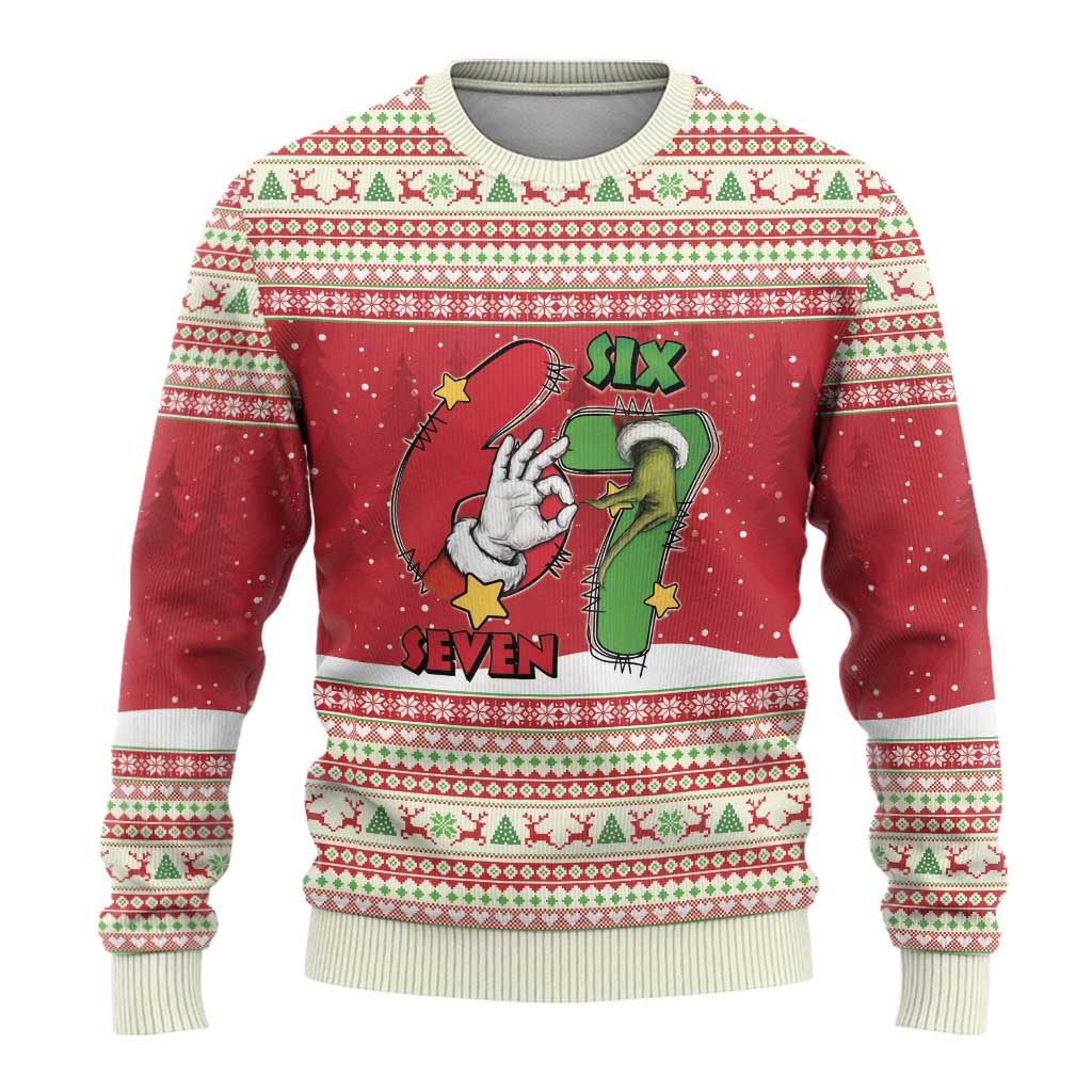 Funny Six Seven Meme Christmas Ugly Christmas Sweater Merry 67 Mas - Wonder Print Shop