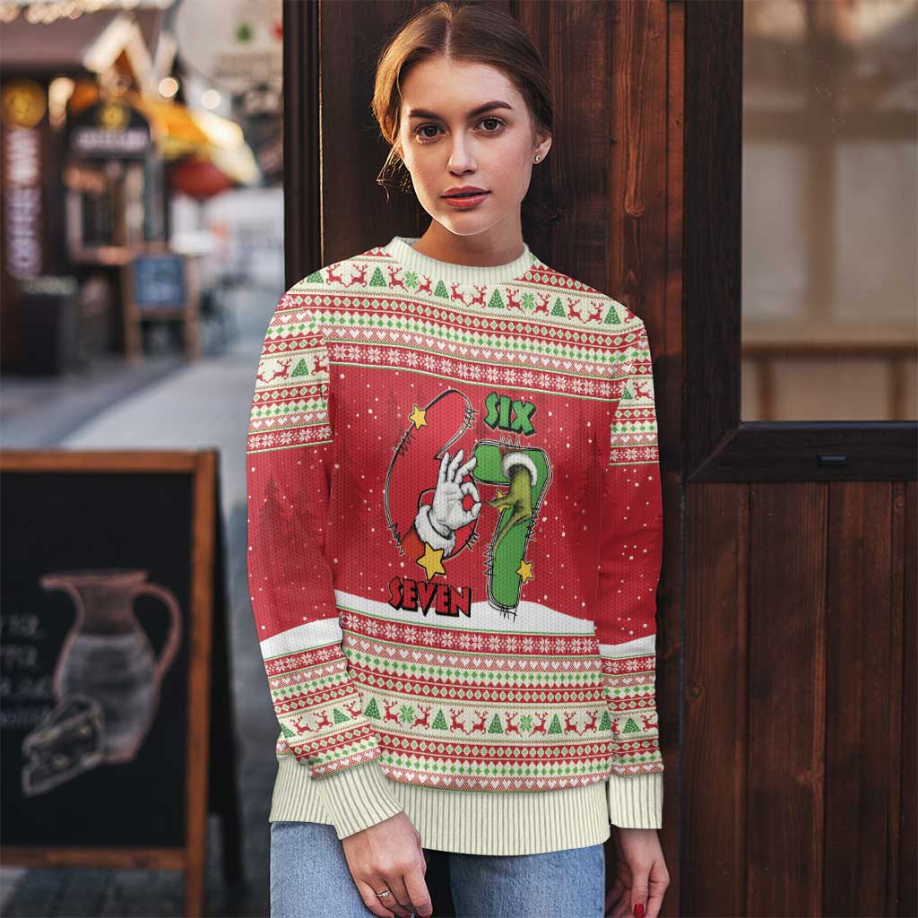 Funny Six Seven Meme Christmas Ugly Christmas Sweater Merry 67 Mas - Wonder Print Shop