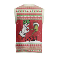 Funny Six Seven Meme Christmas Knitted V-Neck Vest Merry 67 Mas - Wonder Print Shop
