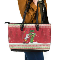 Funny Six Seven Meme Christmas Leather Tote Bag Merry 67 Mas - Wonder Print Shop