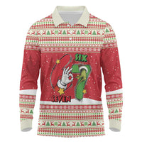 Funny Six Seven Meme Christmas Long Sleeve Polo Shirt Merry 67 Mas - Wonder Print Shop