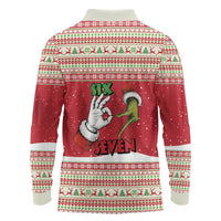 Funny Six Seven Meme Christmas Long Sleeve Polo Shirt Merry 67 Mas - Wonder Print Shop