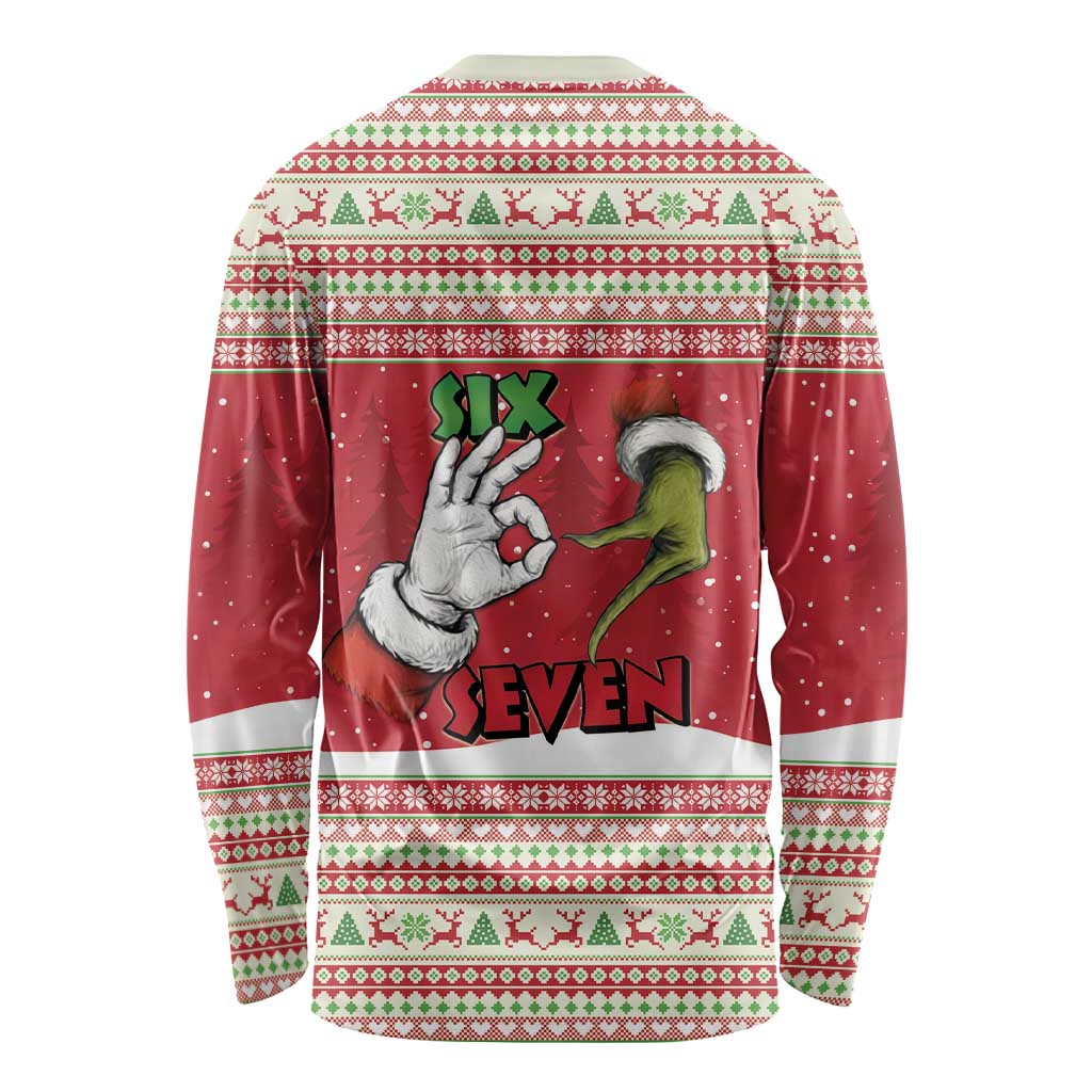 Funny Six Seven Meme Christmas Long Sleeve Shirt Merry 67 Mas - Wonder Print Shop