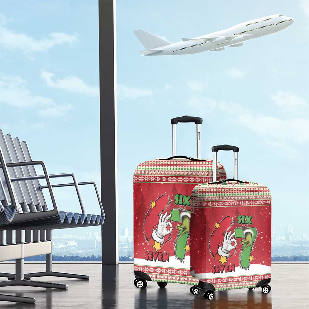 Funny Six Seven Meme Christmas Luggage Cover Merry 67 Mas - Wonder Print Shop