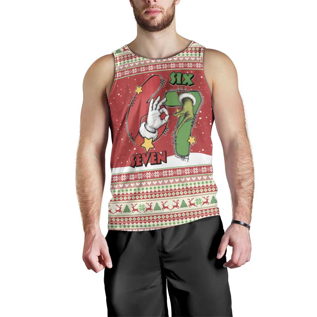 Funny Six Seven Meme Christmas Men Tank Top Merry 67 Mas - Wonder Print Shop