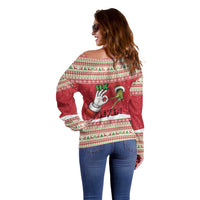 Funny Six Seven Meme Christmas Off Shoulder Sweater Merry 67 Mas - Wonder Print Shop