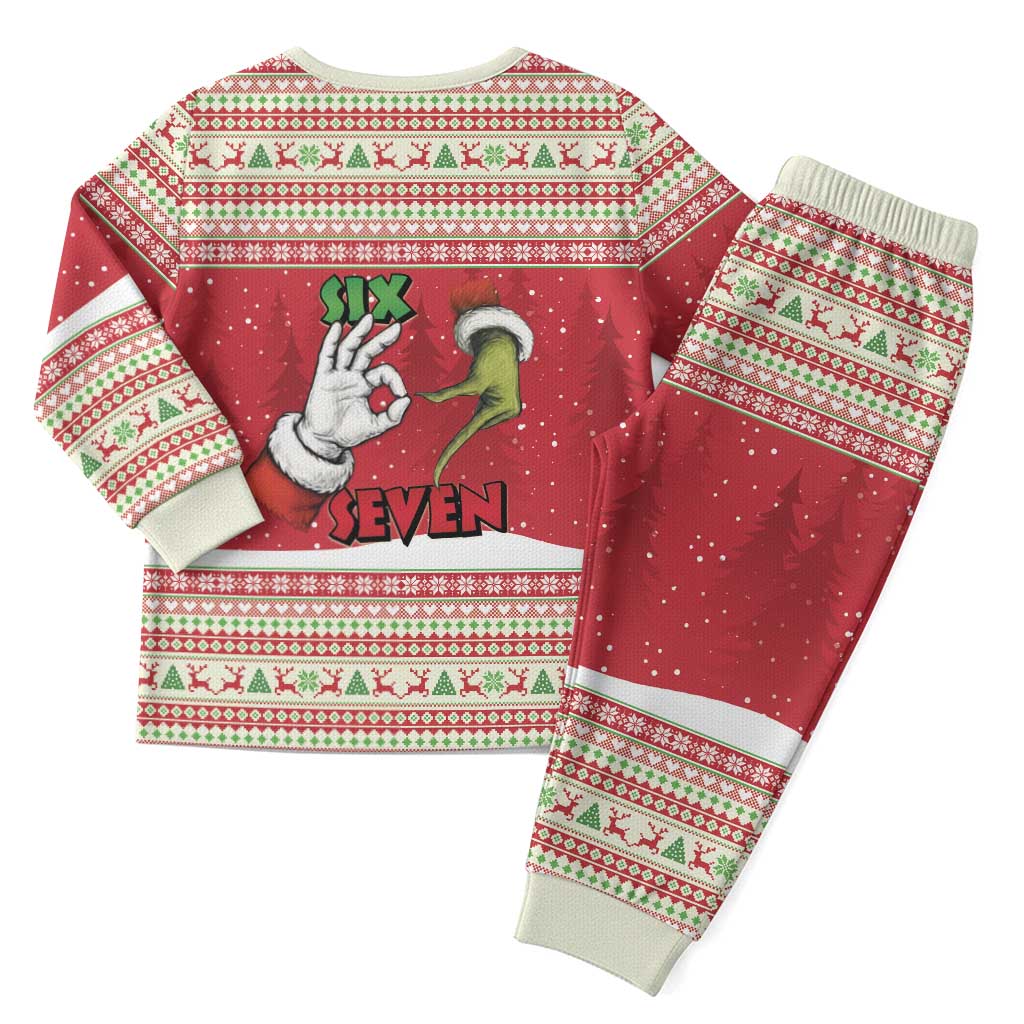 Funny Six Seven Meme Christmas Pajama Set Merry 67 Mas - Wonder Print Shop