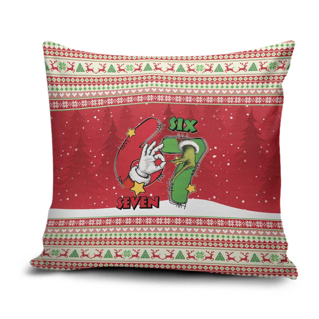 Funny Six Seven Meme Christmas Pillow Cover Merry 67 Mas - Wonder Print Shop