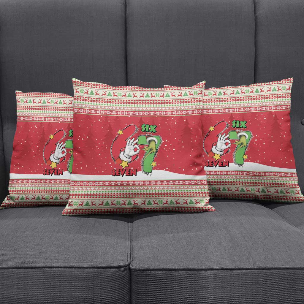 Funny Six Seven Meme Christmas Pillow Cover Merry 67 Mas - Wonder Print Shop