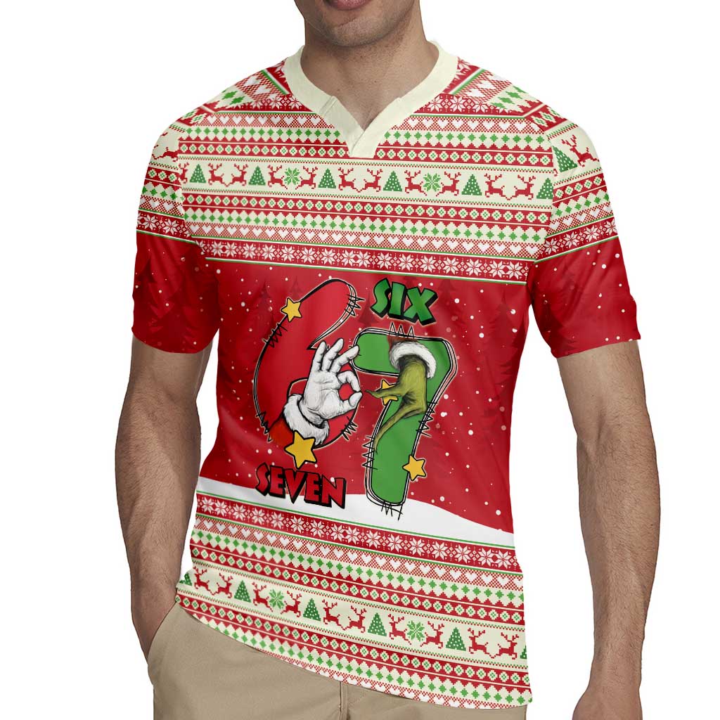 Funny Six Seven Meme Christmas Rugby Jersey Merry 67 Mas - Wonder Print Shop
