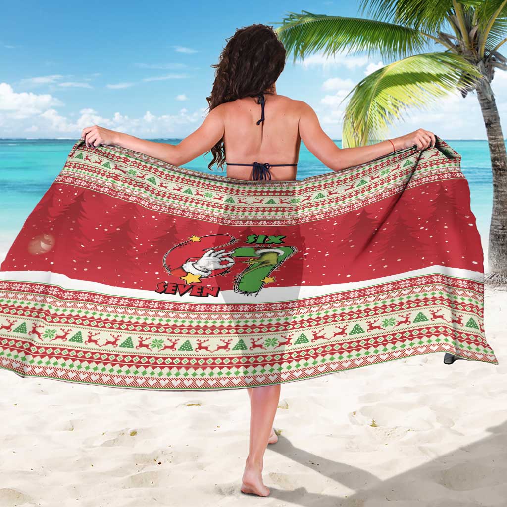 Funny Six Seven Meme Christmas Sarong Merry 67 Mas - Wonder Print Shop
