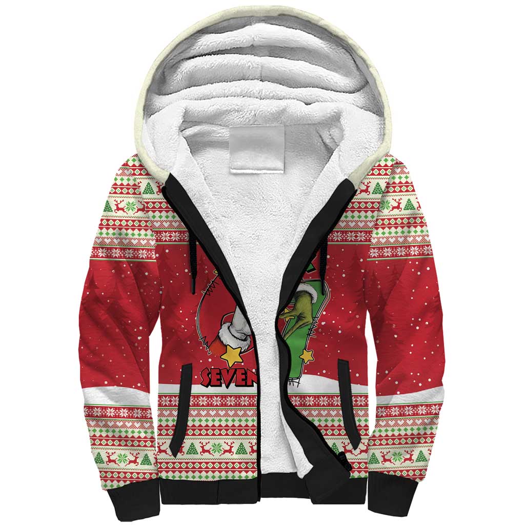 Funny Six Seven Meme Christmas Sherpa Hoodie Merry 67 Mas - Wonder Print Shop