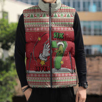 Funny Six Seven Meme Christmas Sleeveless Puffer Jacket Merry 67 Mas - Wonder Print Shop